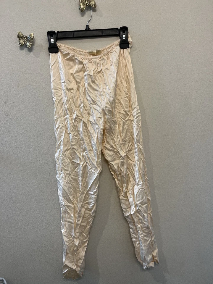 Pantalones Vintage Etiqueta Dorada Victoria's Secret Crema Chemise 100% Seda Adulto Talla S Foto 2 de 4