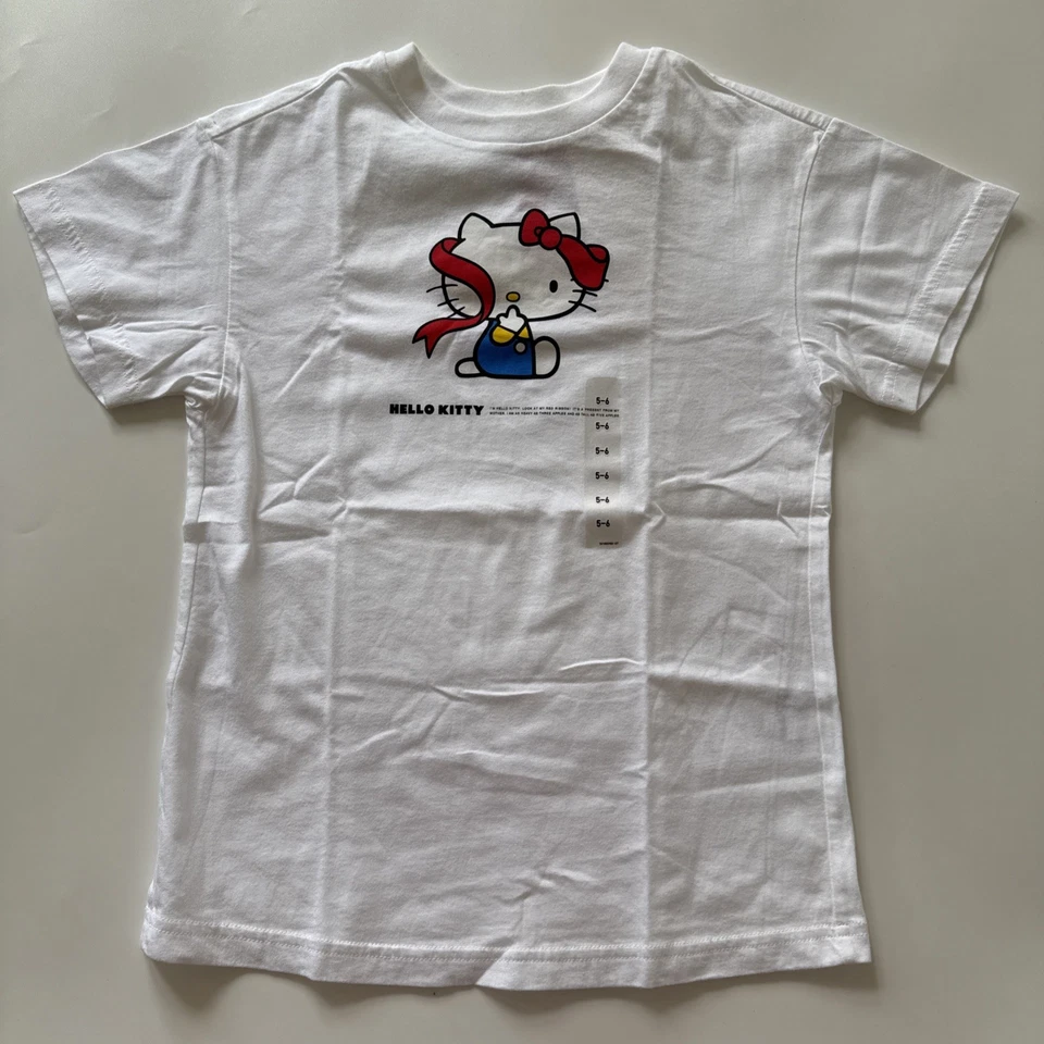 优衣库 Sanrio Hello Kitty T Market 儿童 T 恤尺寸 5-6 白色 2020 全新 — 第 3/4 张图片