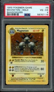 PSA 4 VG-EX Pokemon Magneton Base Set Shadowless Holo #9 1999