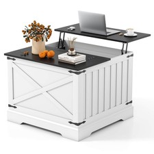 31.5" Farmhouse Lift Top Coffee Table w/Hidden Storage Compartment for Home