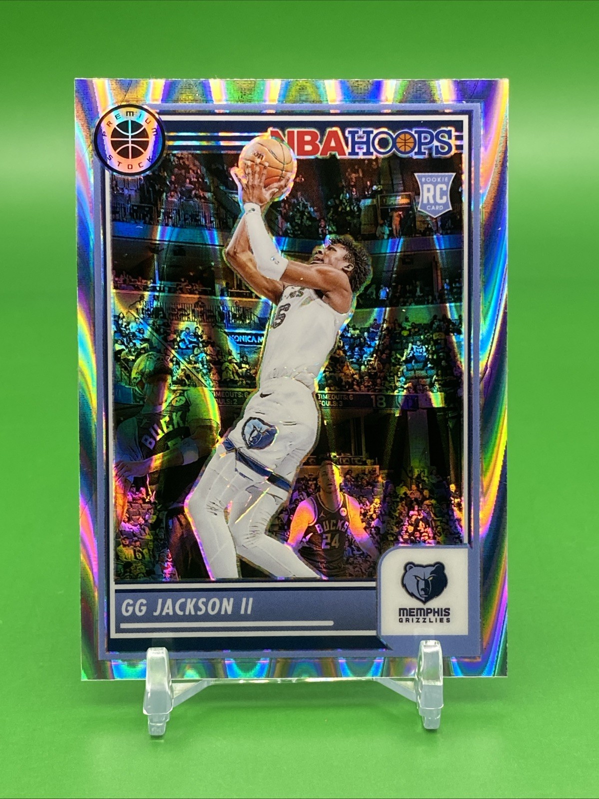 2023-24 Hoops Premium Stock GG Jackson II Seismic Prizm #43 Grizzlies Rookie RC