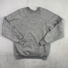 VTG 80's Tultex Pullover Long Sleeve Fleece Grey Crewneck Sweatshirt Men's M