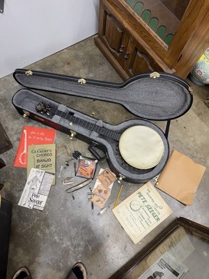 Antique SS Stewart Special Thoroughbred 5 String Banjo Case Pete Seeger Music