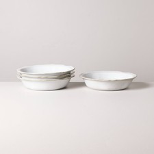 Set of 4 Carved Edge Pasta/Grain Bowls Cream - Hearth & Hand