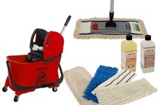 Axis Line Wischmop Komplettset mit Fahrwagen 24 Liter und Ersatzm&ouml;ppe und 2 x