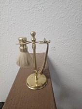 Vintage Brass Shaving Set On Stand " GREAT COLLECTIBLE RARE SET " Nostalgia