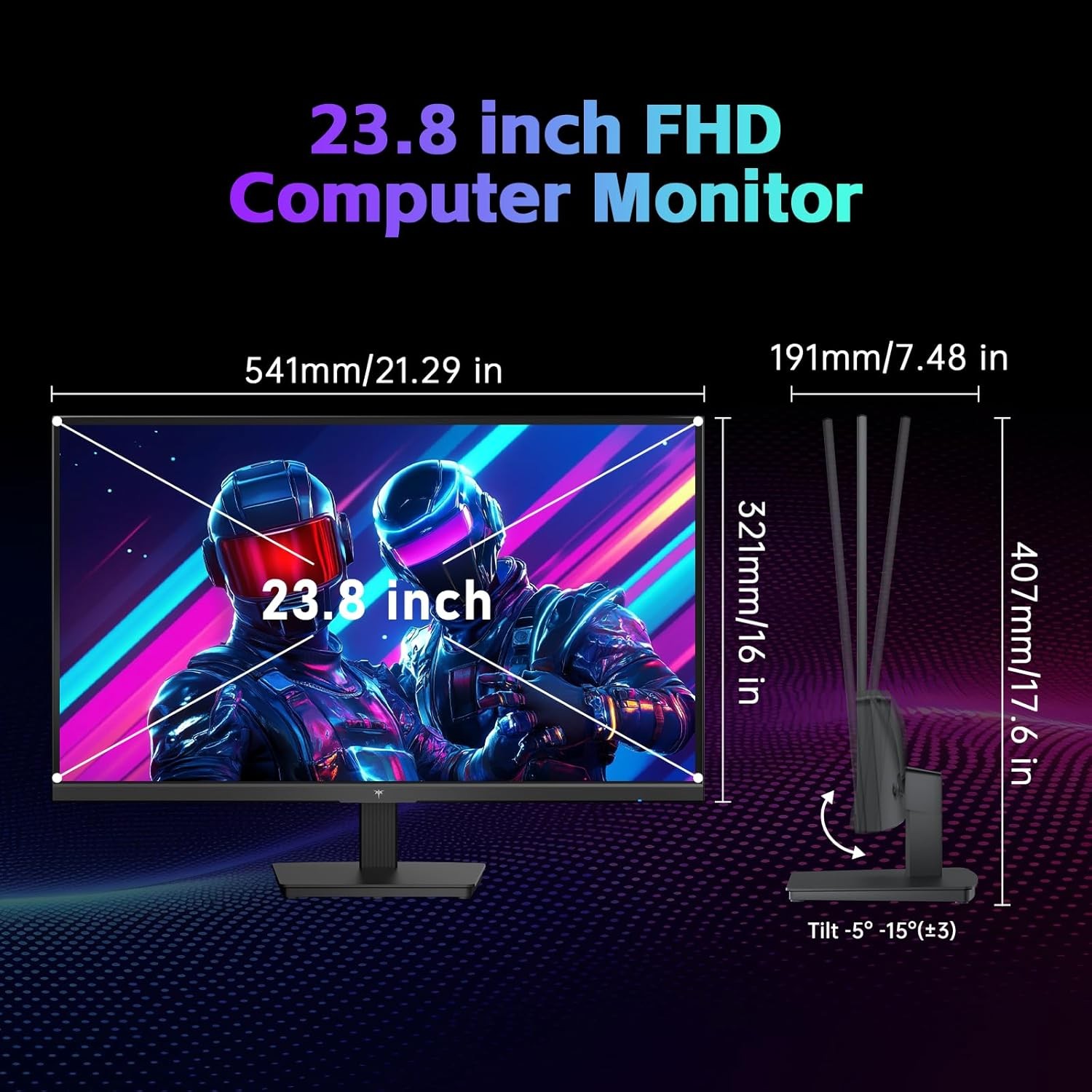 KTC H24B9S 24'' Computer Monitor FHD 144Hz Gaming Monitor IPS Tilt Adjustable
