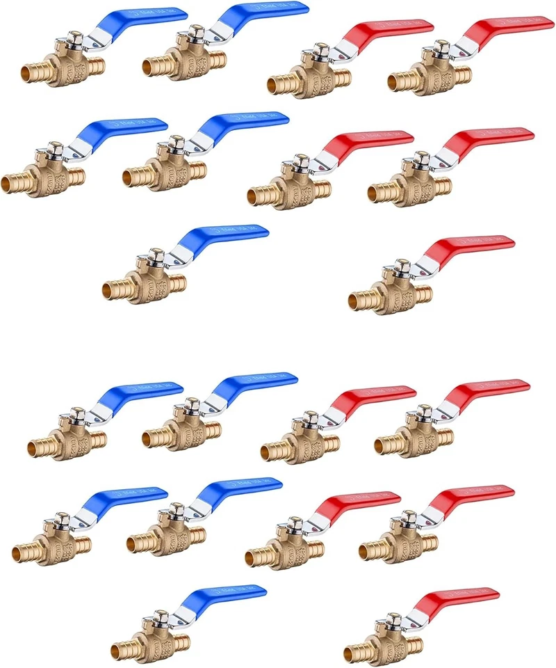 Brass Full Port Shut-off Ball Valves, 1/2 Inch, 20pcs - Image 3 of 4