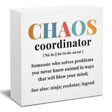 Chaos Coordinator Wooden Box Sign Office Desk...