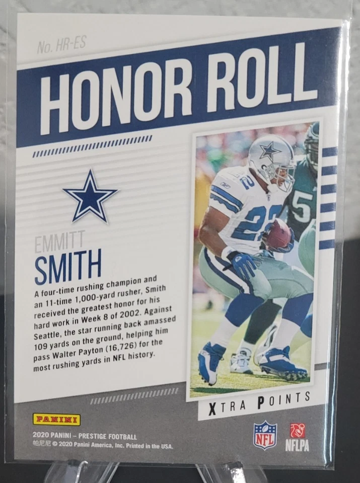 2020 Panini Prestige Honor Roll Xtra Points Emmitt Smith #HR-ES /99 - Image 2 of 2