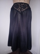 Vintage Black Nylon Petticoat UK Size 16-18