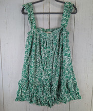 Lush Size Medium Green Floral Sleeveless Wome...
