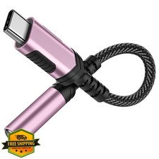 USB C to 3.5mm Audio Adapter Samsung Galaxy S23-S20 Note 20 iPhone Rose