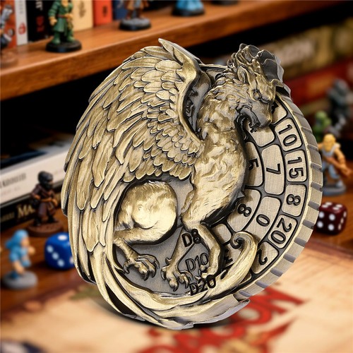 7 in 1 Metal Griffin DND Roulette Dice Spinner Dungeons and Dragons Games TTRGB - Picture 12 of 19