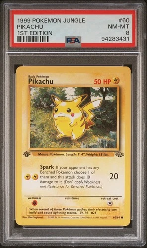 1999 POKEMON JUNGLE 1ST ED #60 PIKACHU PSA 8