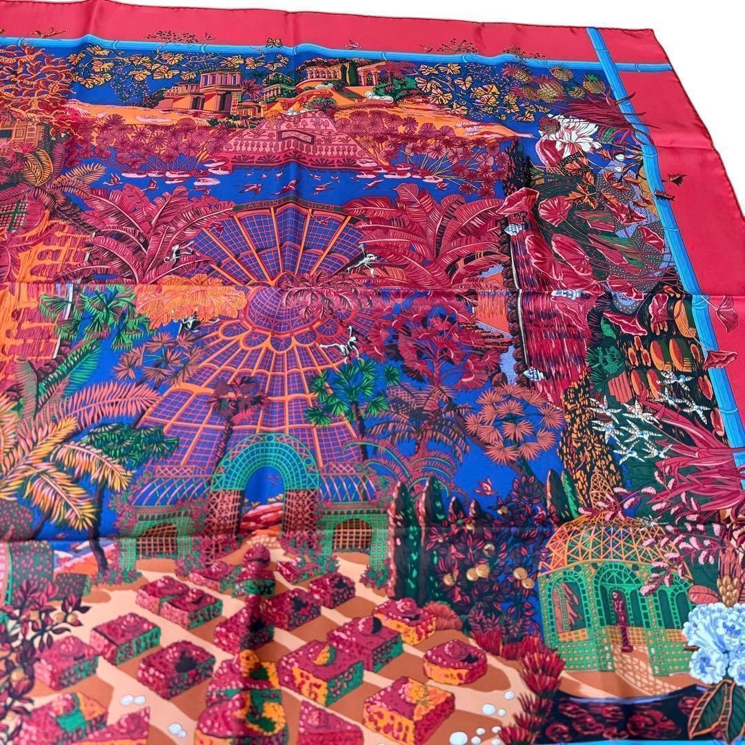 HERMÈS JARDINS d'Hiver Carre 90 88x89cm Silk 100% Multicolor Excellent Condition