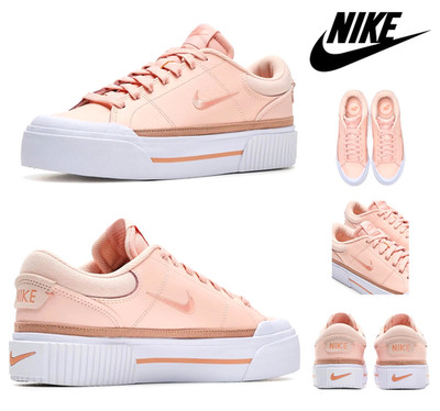 NIKE Court Legacy Lift Sneakers Womens Sz 11 Washed Coral Apricot White NEW $136