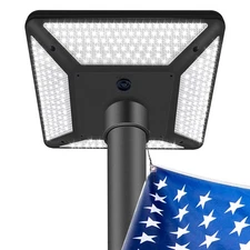 Flag Pole Light Top Mount Outdoor 320 LED Flags Lights 100% Entire American F...
