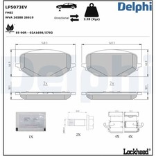 Delphi Bremsbeläge vorne für Citroen Opel Peugeot