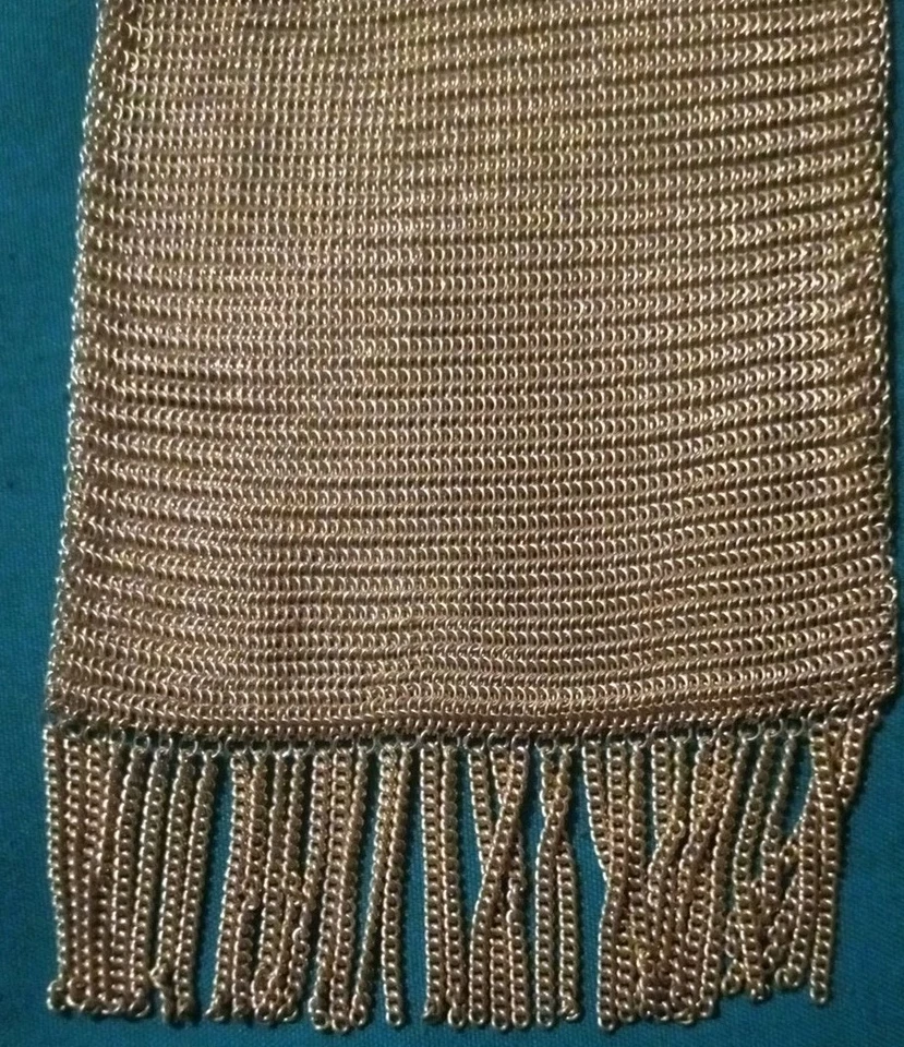 Antique Sterling Silver .925 Chain Mail Mesh Chatelaine Wrist Purse 83 Grams - Image 4 of 4