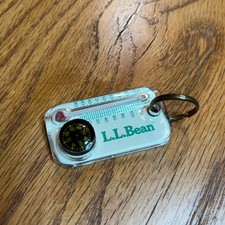 L.L.Bean Thermometer Compass Keyring Key Chain Made in USA Vintage 80s L.L.Bean Thermometer Compass Keyring Key Chain Made in USA Vintage 80s