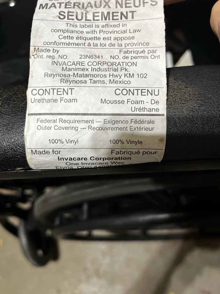 Silla de ruedas Invacare 9000 SL usada - reposapiés de espuma nuevo Foto 4 de 4