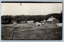 c1910's Barn Farm House Scene Field RPPC Photo Unposted Antique Postcard