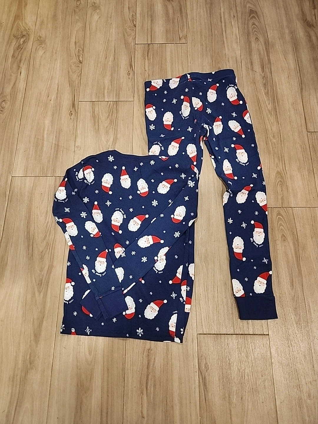 Old Navy 2pc Kid's Santa Pajama Set Size XL 12 Unisex Navy