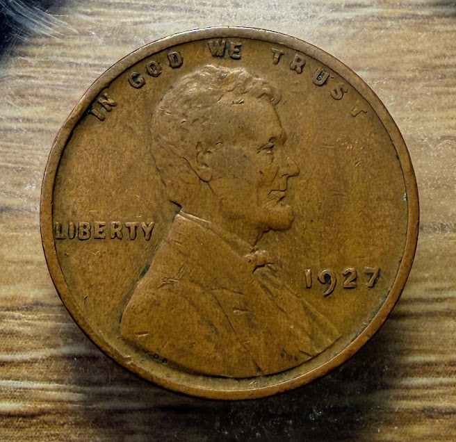 1927-P Lincoln Wheat Cent - Actual Coin Shown - Free Shipping & Tracking INV#407