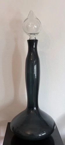 Vintage MCM Blenko Art Glass Floor Decanter Genie Bottle w Stopper, 5815L - 31"