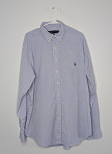 Polo Ralph Lauren Shirt Mens XLT Blue Gingham Performance Button Down Shirt