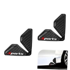 Car Door Corner Guards, V-carbon Fiber Anti-collision Car 2 PCS Black Sport