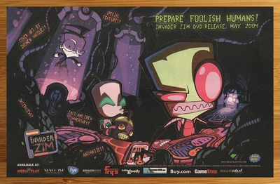 #ad #ad 2004 Invader Zim TV Series Print Ad Poster Nickelodeon Cartoon DVD Promo Art 00s $19.49