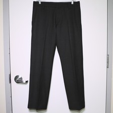 HUGO BOSS - Gray 100 Wool Flat Front Halmex Dress Pants - Men's 30 x 29.5   