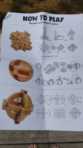Lesong Wood and Metal Brain Teaser Puzzle Set - Picture 10 of 10