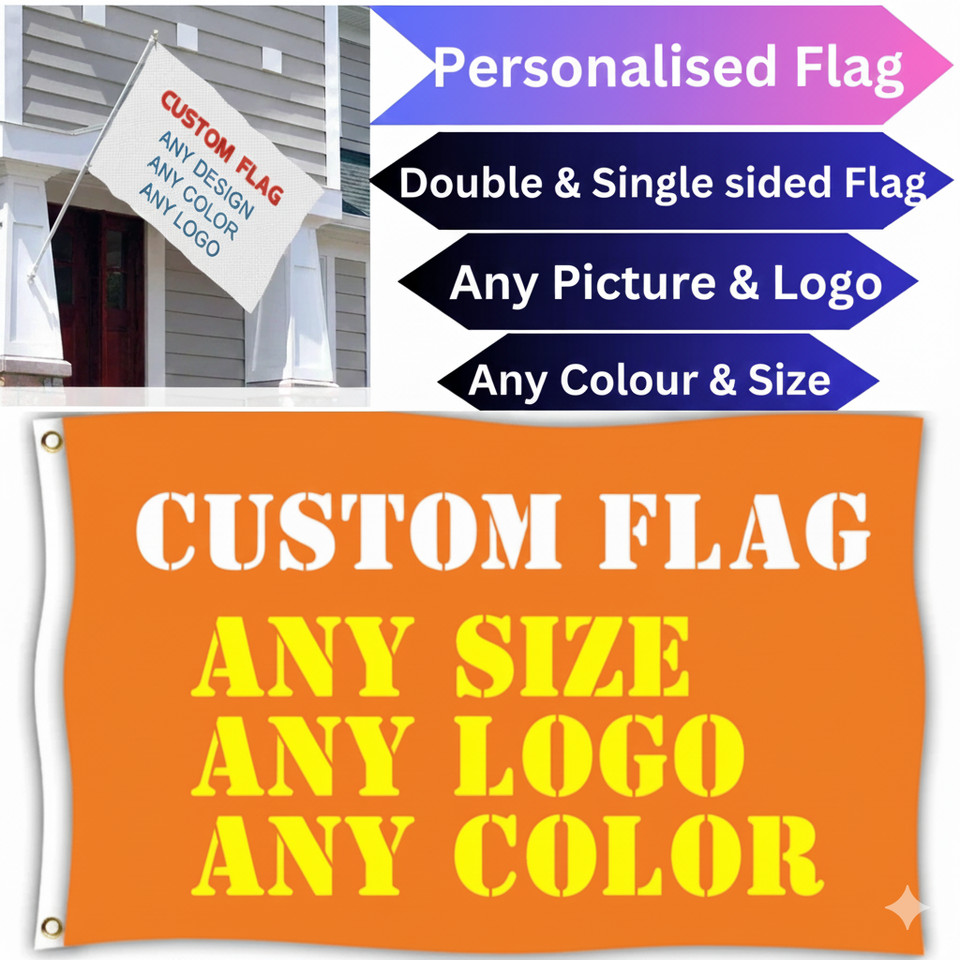 Personalised Any Football Flag - Custom Football Banner. 3X5FT. Any Size_ Design
