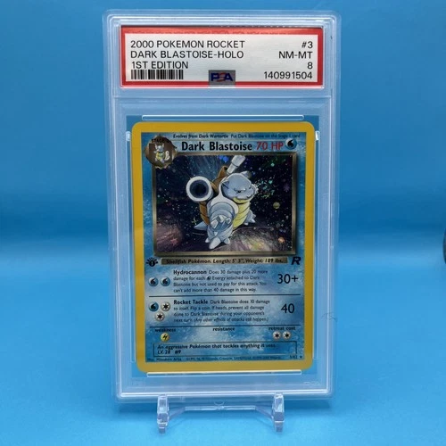 PSA 8 Dark Blastoise First Edition Team Rocket 2000 Pokemon Card 3/82 Vintage
