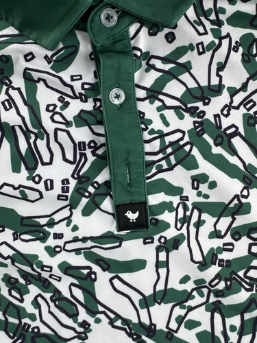 Polo Bad Birdie uomo grande verde bianca fly over golf core performance - Foto 3 di 9
