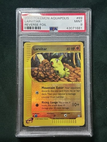 2003 Aquapolis Larvitar 89 Reverse Foil PSA 9