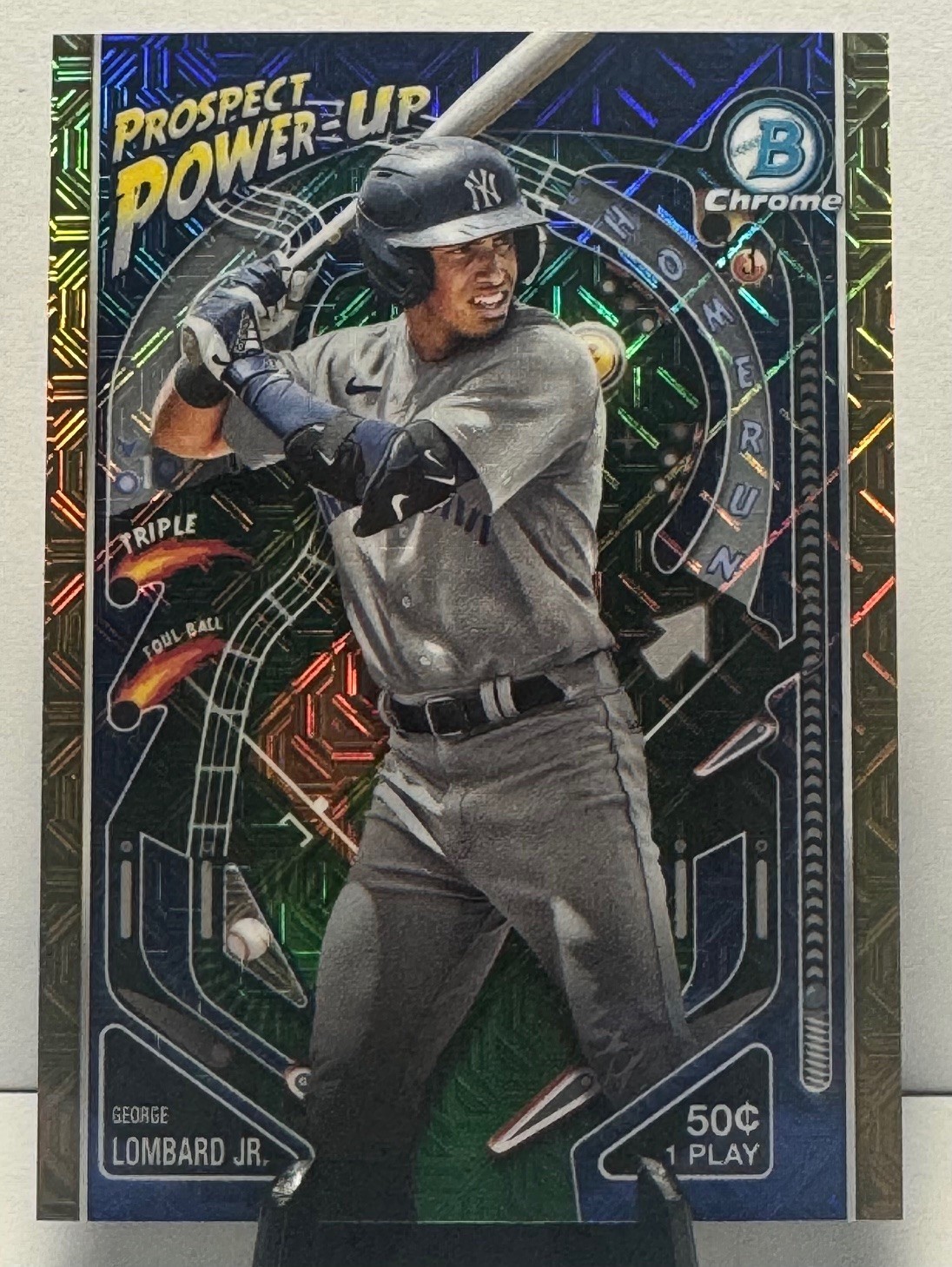 2024 Bowman Chrome George Lombard Jr. Prospect Power-Up Gold Mojo Refrac #33/50