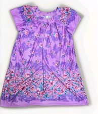Night Gown House Dress Vintage White Stag Multicolor Floral Sz XL Satin Poly