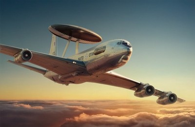 Boeing E-3B Sentry AWACS (Plastic model kit) 1/144 Roden RN345
