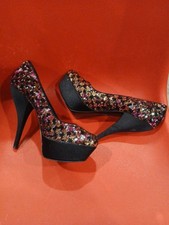 Nine West Multi Color Sequin Pump - Sz 8M Slip On Closed Toe Fun And Fancy Shoe