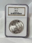 1923 Peace Dollar US Coin 90% Silver NGC MS 63