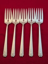 Lot Of 5 Oneida Prestige Silverplate 1945 Bordeaux SALAD FORKS Silverware