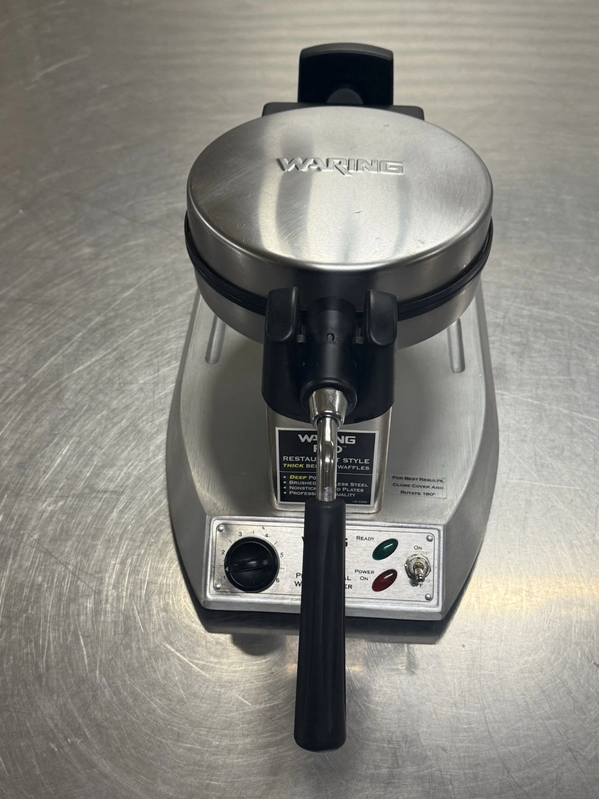 Waring Pro Belgian Waffle Maker Restaurant Style Rotating WMK300 Tested/ Works!