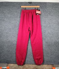 VTG Deadstock Hanes 90s Joggers Sweatpants Sz M Drawstring Red Made In USA NEW