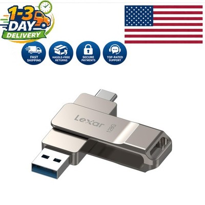 Stylish 128GB Dual USB 3.2 Jump Drive - Secure Data Storage in Champagne Silver
