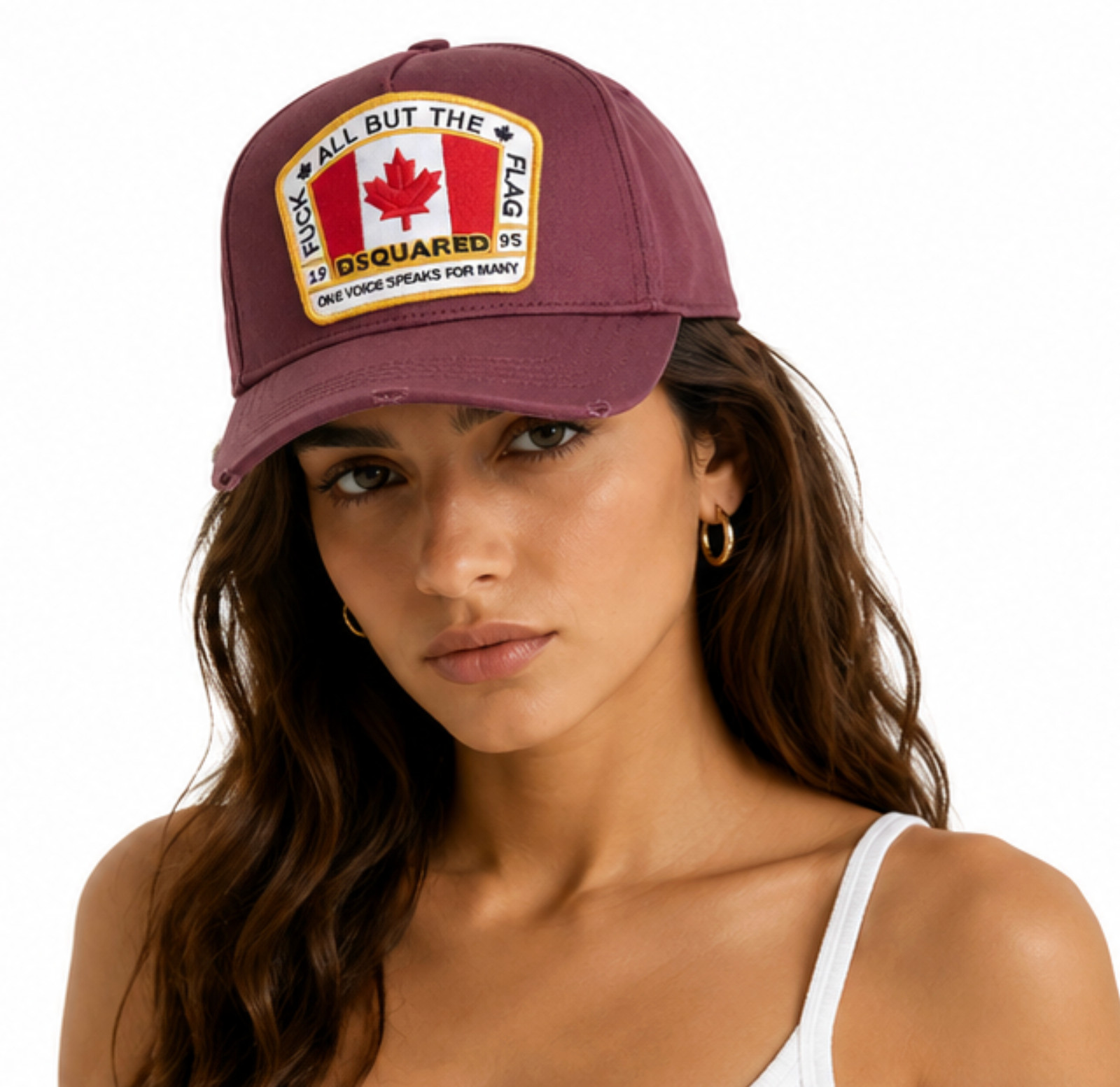 Dsquared2 F*ck Flag Logo Baseball Cap Black Canvas Unisex Adjustable Strap image 4