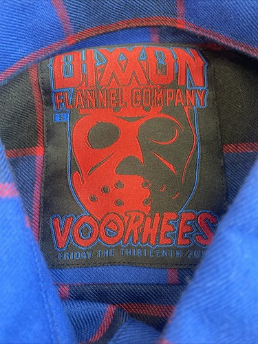 Dixxon Shirt Flannel Mens S Voorhees Friday The 13th Jason Blue Black Plaid - Imagen 3 de 3